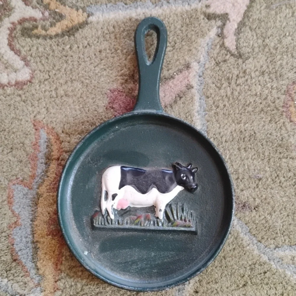 🥩  Vintage CAST IRON STEAK SKILLET  MEXICAN FIESTA